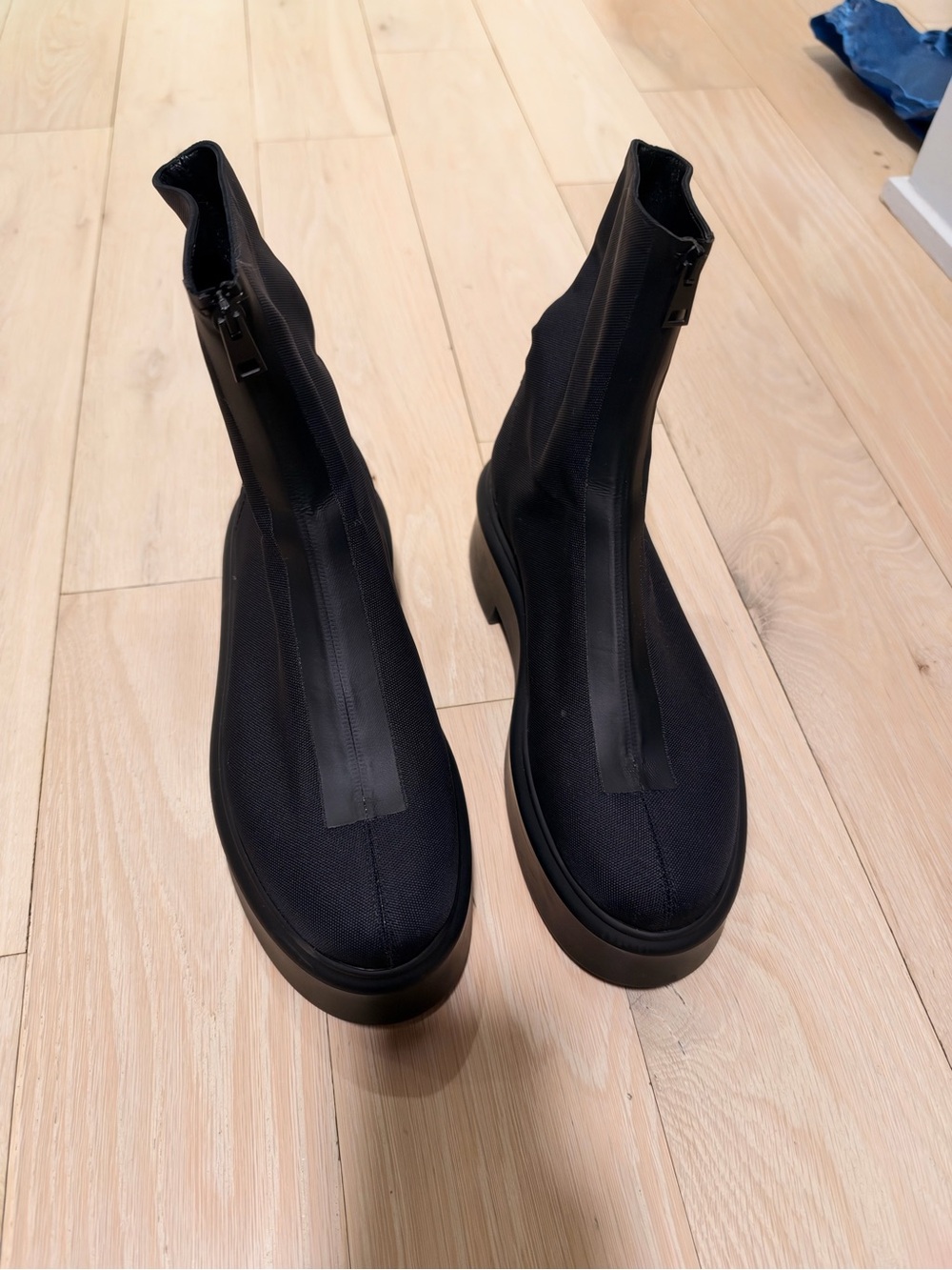 Women's The Row Dark Navy Zip-Front Ankle Boots